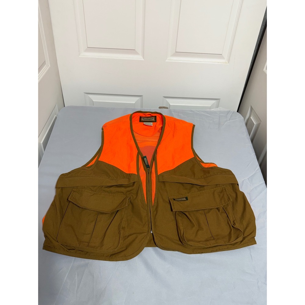 Remington Mens Blaze Orange Brown Hunting Vest Game Bag Large 17123TZ